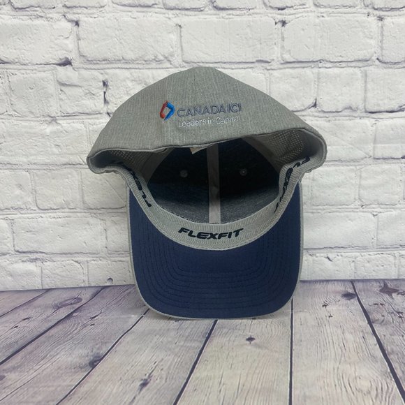 Travis Mathew Golf Hat Cap Stretch Fit S/M Gray Canada ICI Company Logo Striped - Picture 8 of 10